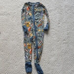 Little Sleepies Sports-Themed Footie Pajamas - Blue and Orange